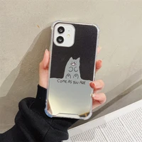 mirror style cute hollow dog phone case for iphone tansparent phone case for iphone 13 12 11 pro x xr xs max decor phone case