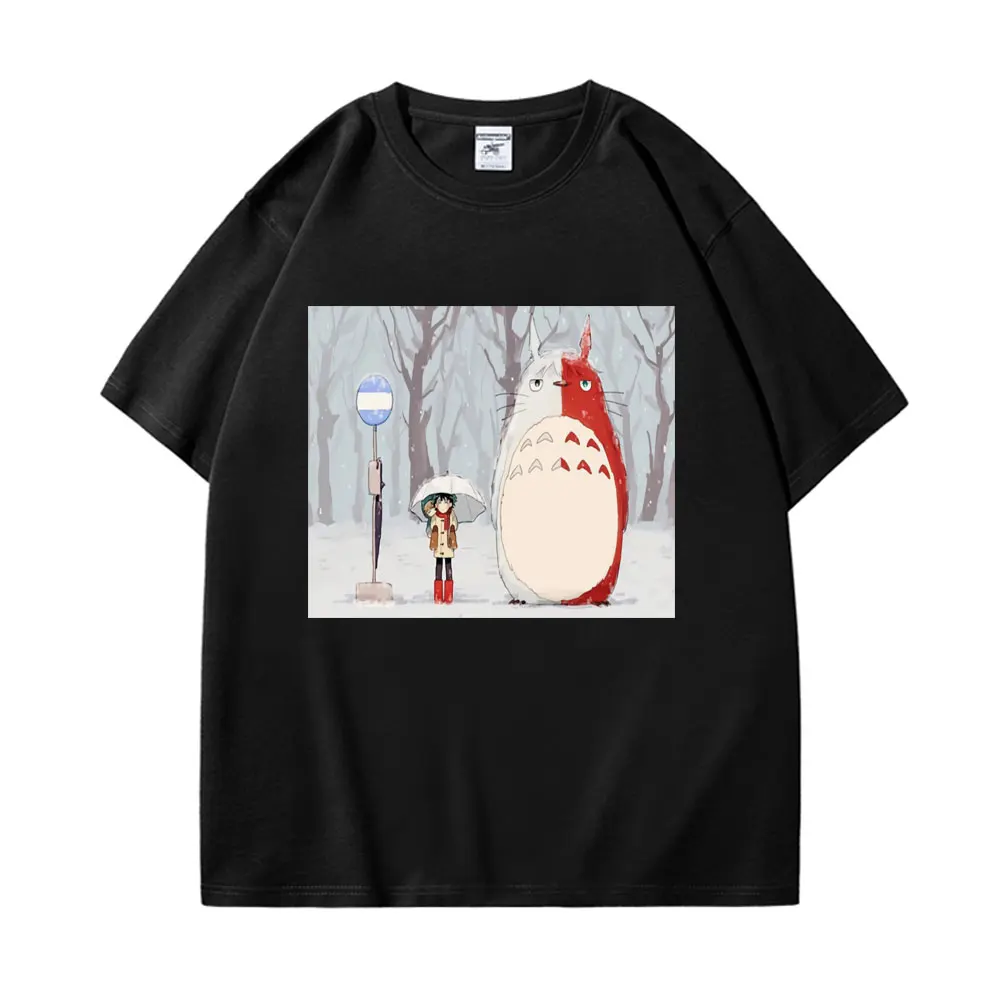

Anime Spirited Away Totoro Studio T-shirts Miyazaki Hayao Ponyo on The Cliff Print Tees Unisex Fashion Casual Oversized T Shirt