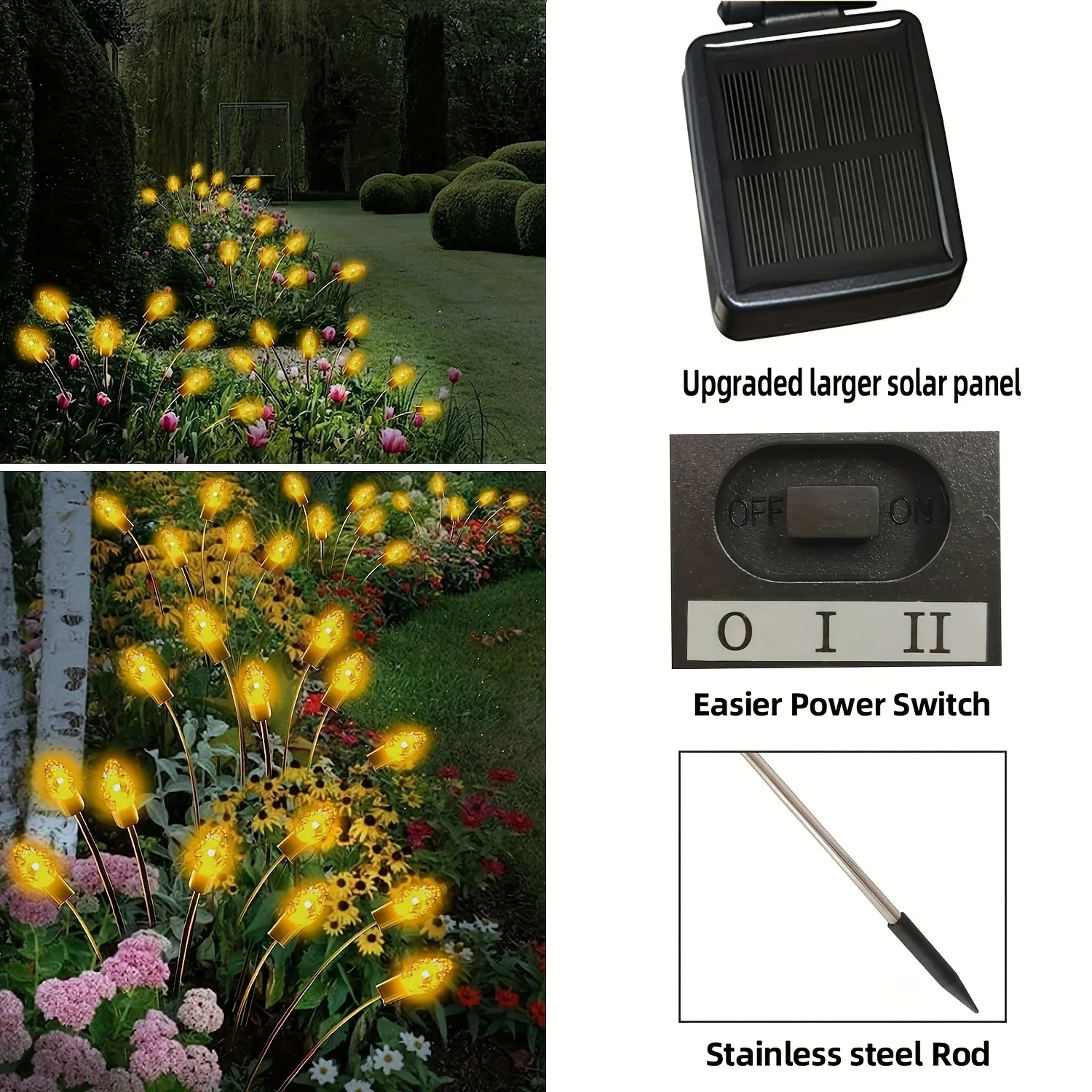 2 шт. солнечные садовые светильники 20 светодиодов