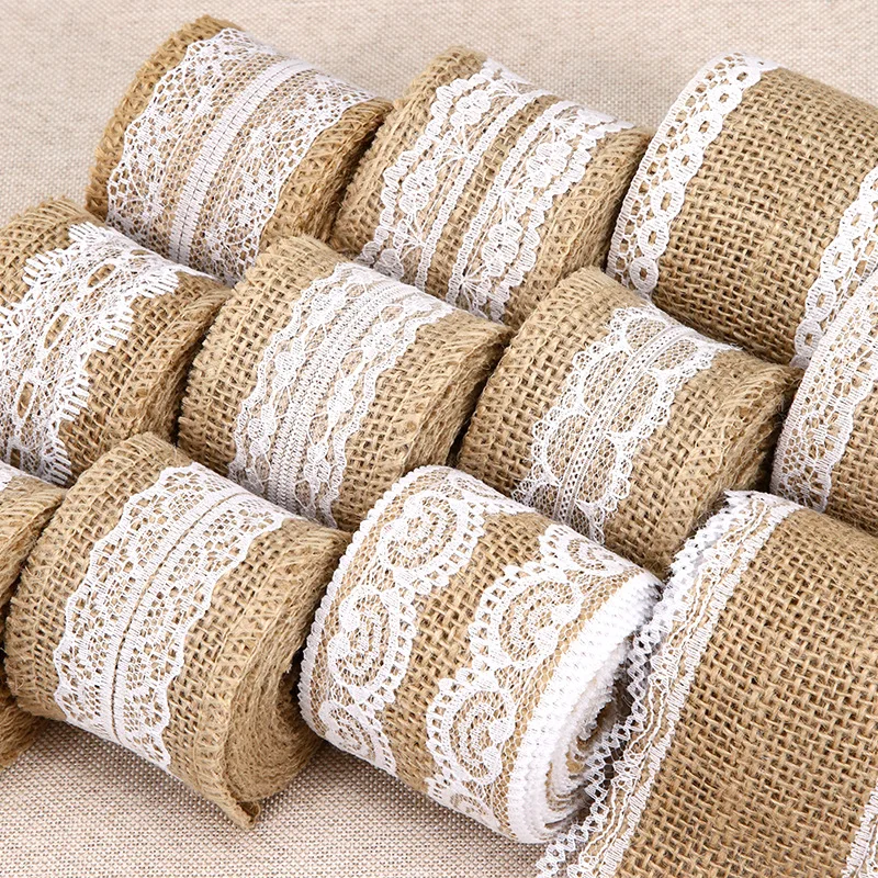 

2.5cm/5cm Diy Woven Jute Lace Accessories Desktop Decoration Handmade Decorative Fabric Diy Sewing Supplies