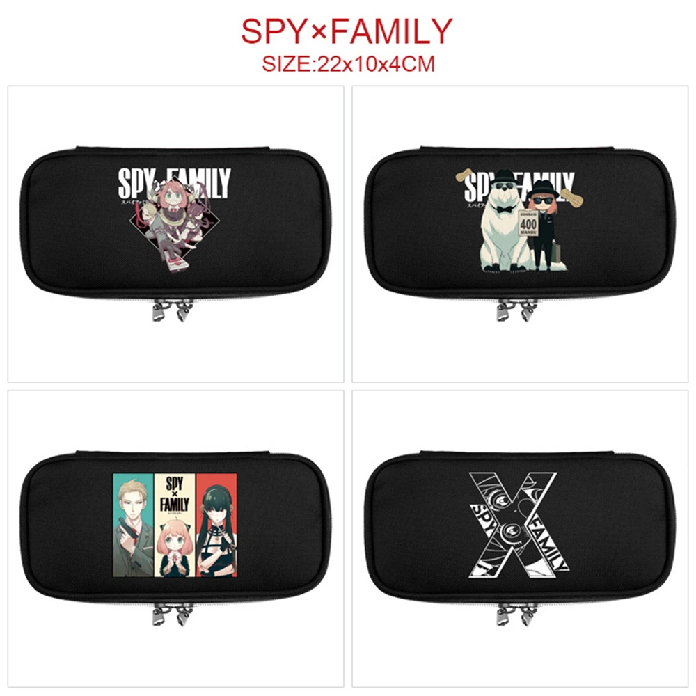 

Anime SPY×FAMILY Nylon Penbag Cartoon Printing Cosmetic Cases Large Capacity Student Double Zipper Pencil Case Stationary Bags