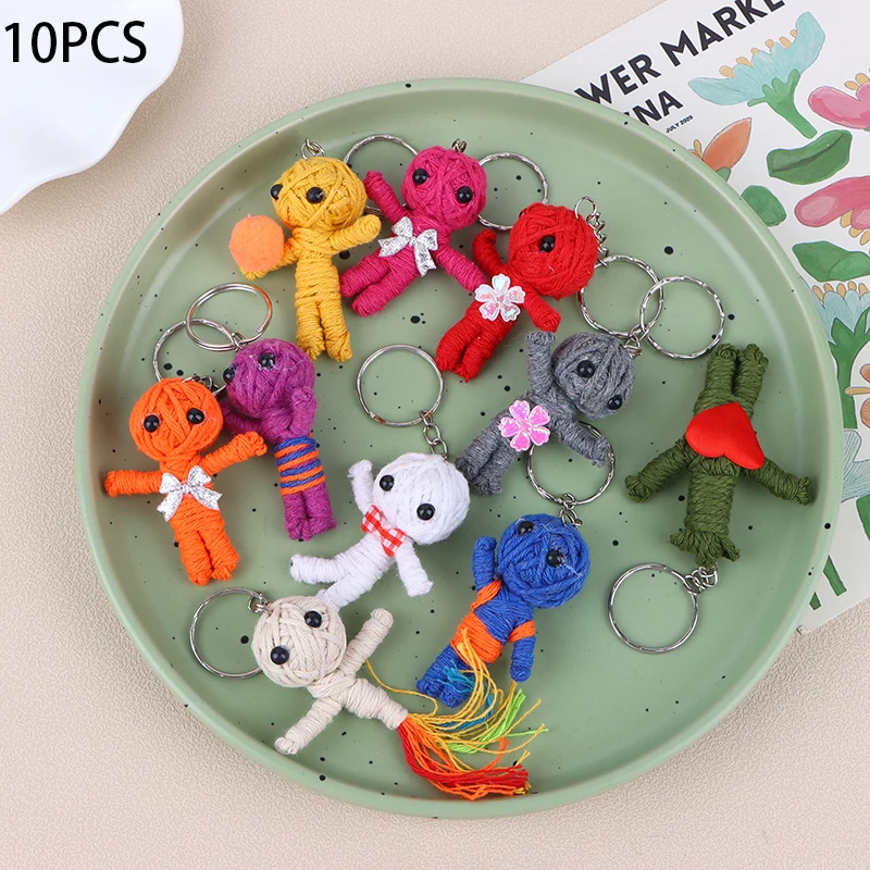 

10PCS Voodoo Doll Keyrings Customized Hand Made Voodoo Doll Keychains Birthday Party Bag Fillers