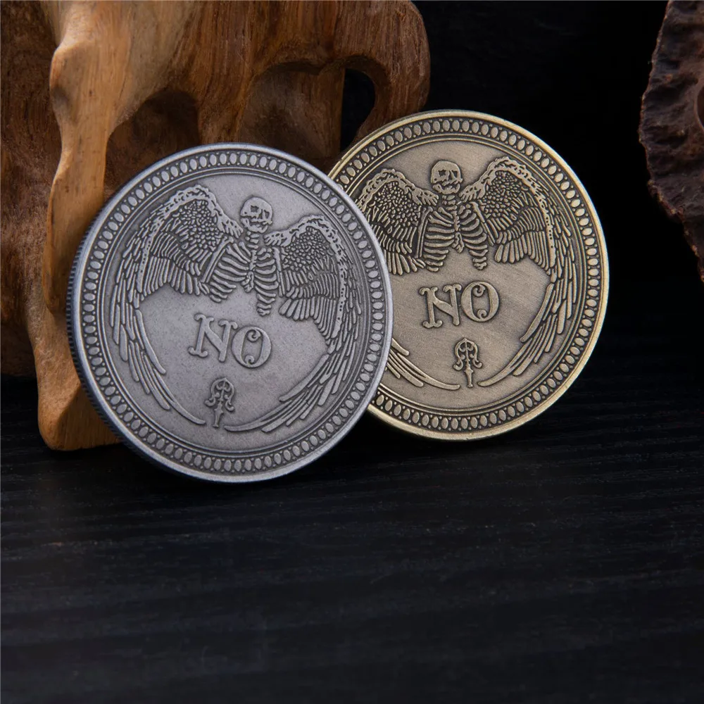 

Antique Make Gothic Prediction Decision YES NO Ouija Souvenir Alloy Coin Double Sided Commemorative Collection Lucky Dollar Coin