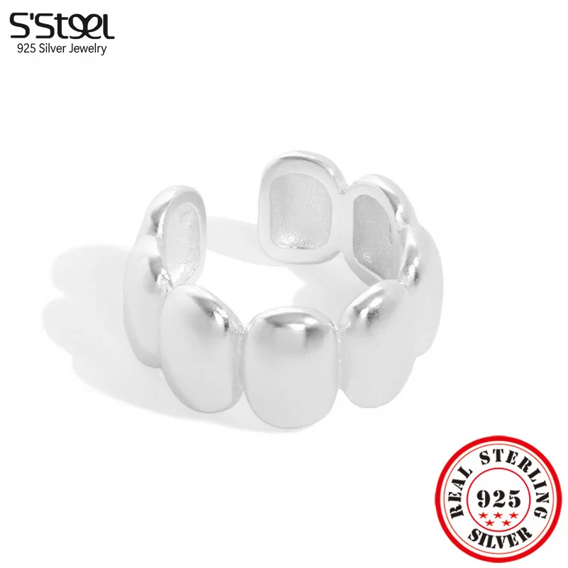 

S'STEEL 925 Silver Sterling Irregular Adjustable Ring Womens Gothic New In Wedding Trending Products 2023 Accessories Jewelry