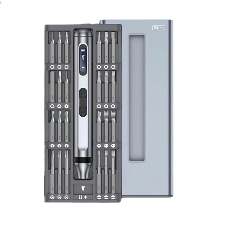

Silent Electric Screwdriver Rechargeable Driver Set Mini Screwdrivers 50-In-1 Aluminum Alloy