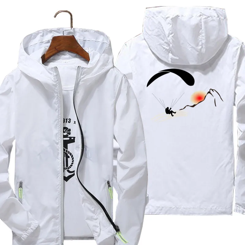 Ветровка-пилот унисекс на молнии тонкая Светоотражающая куртка с капюшоном