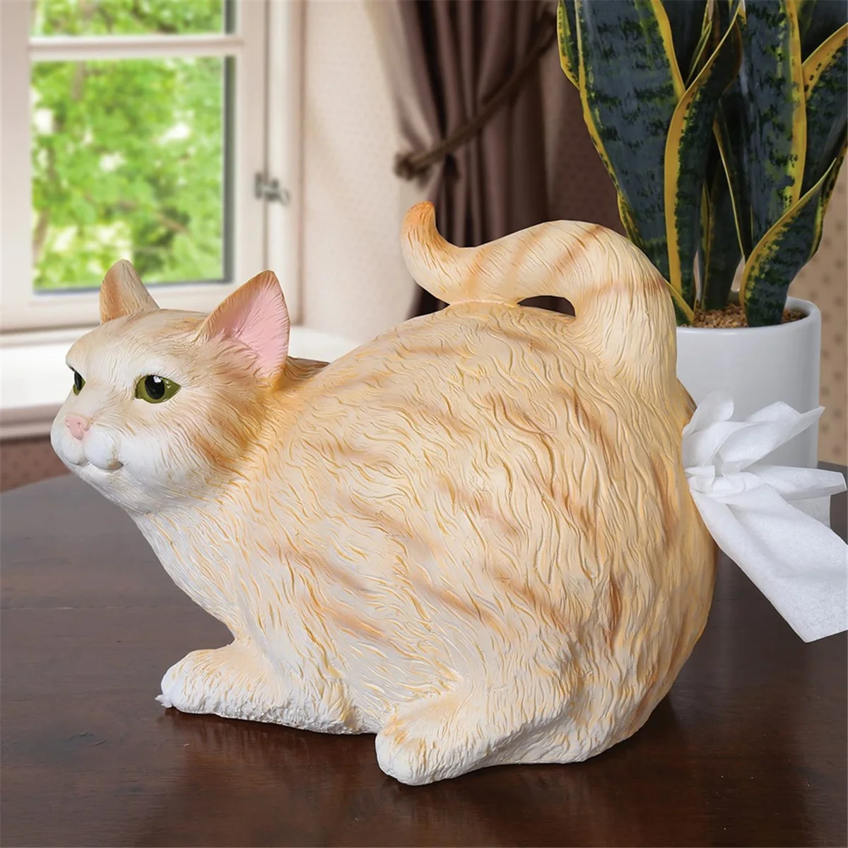 Держатель для салфеток Cat Butt - Квадратная крышка коробки Orange Tabby Симпатичные