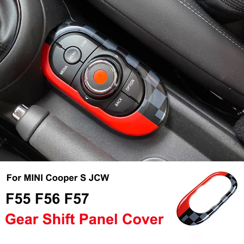

JCW Style Center Console Multimedia Button Gear Panel Housing Cover Sticker For MINI Cooper S JCW F55 F56 F57 Accessories