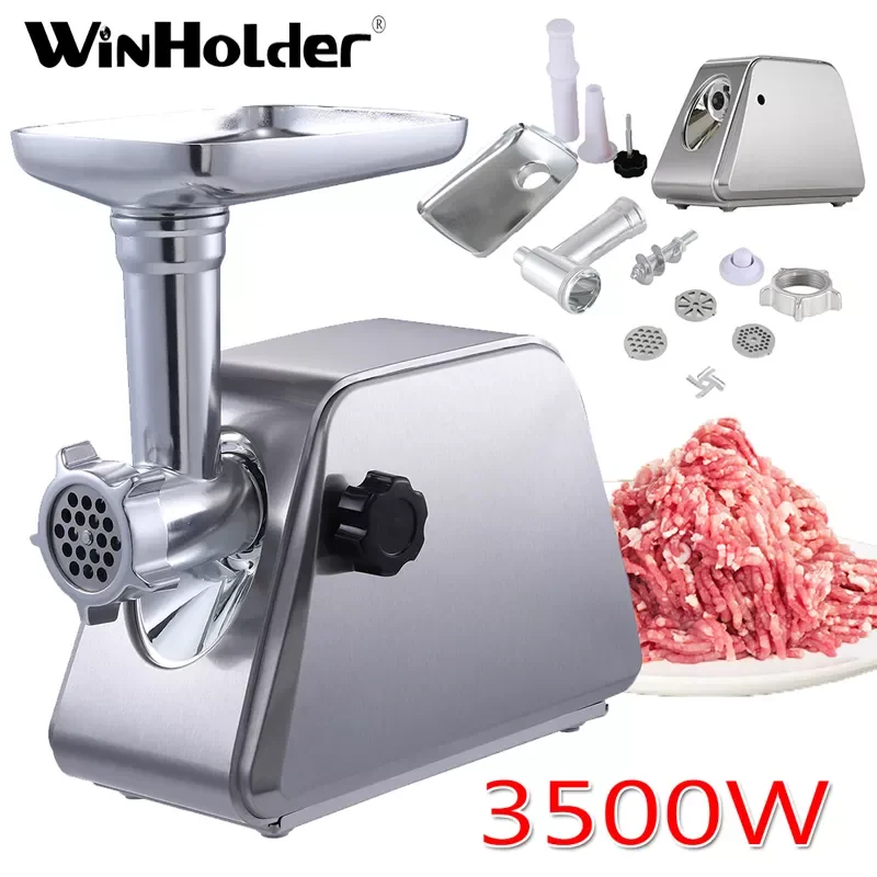 

NEW 2023 3500W Multi-function Meat Grinder Kitchen Food Processors Sausage Maker Filler Mincer Stuffer With Keyswitch