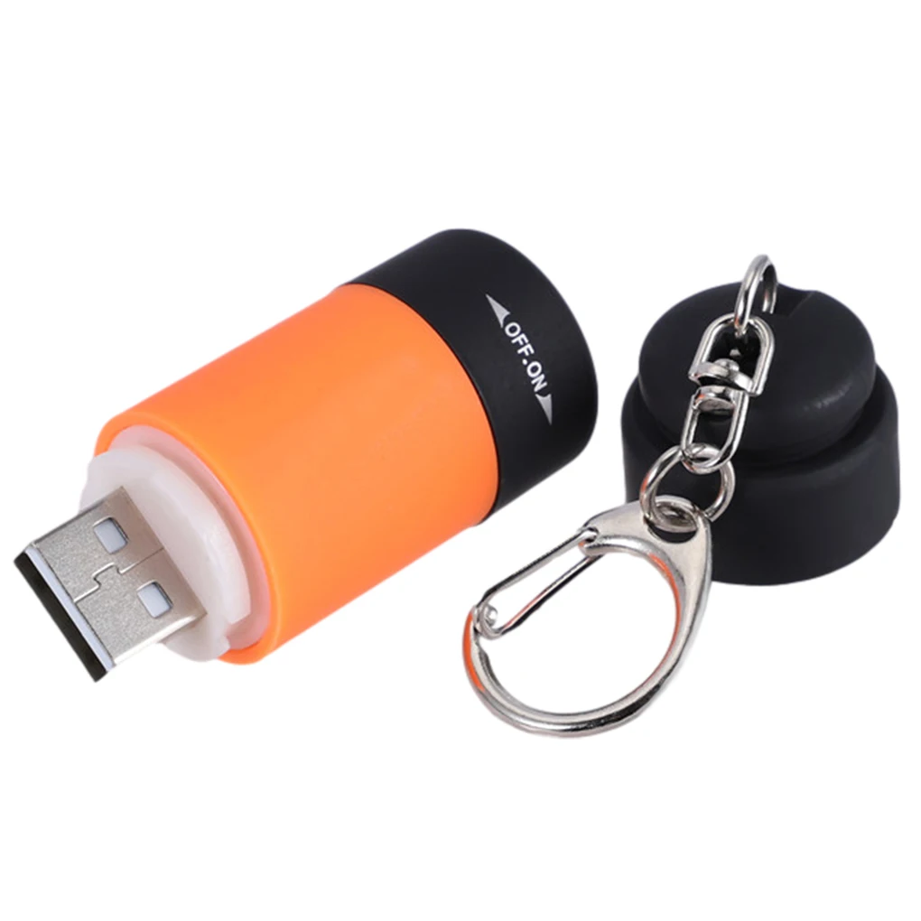 

1/2/3/5 USB Перезаряжаемый фонарик, брелок, Лампа яркости, водонепроницаемая, для улицы, походов, Путешествий, Походов, оранжевая