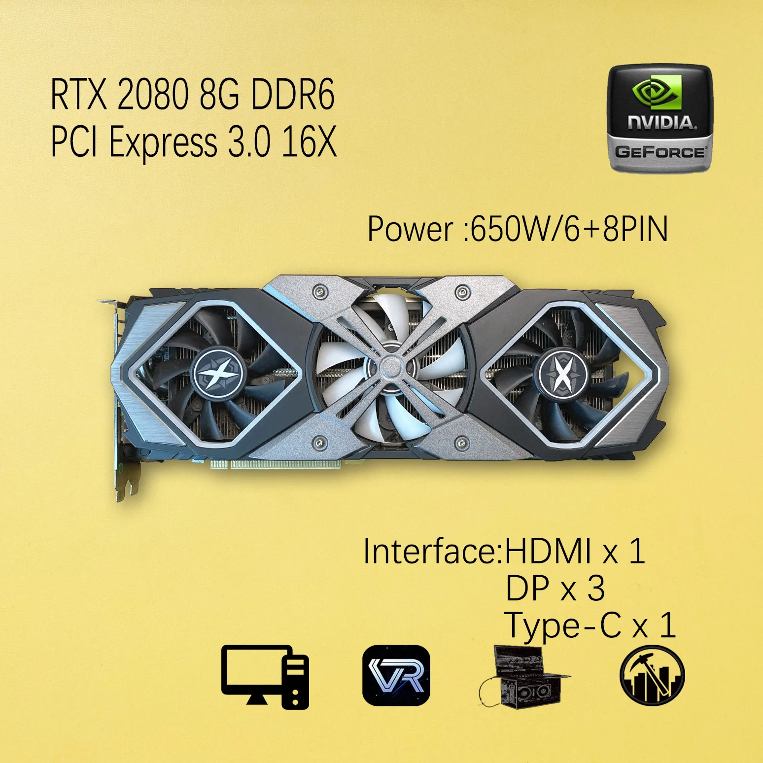 Graphics Cards RTX NVIDIA Geforce RTX2060Super RTX2070 14gbps RTX2080 8G Game 256Bit Video Cards Graphics Card GPU ZUIDID