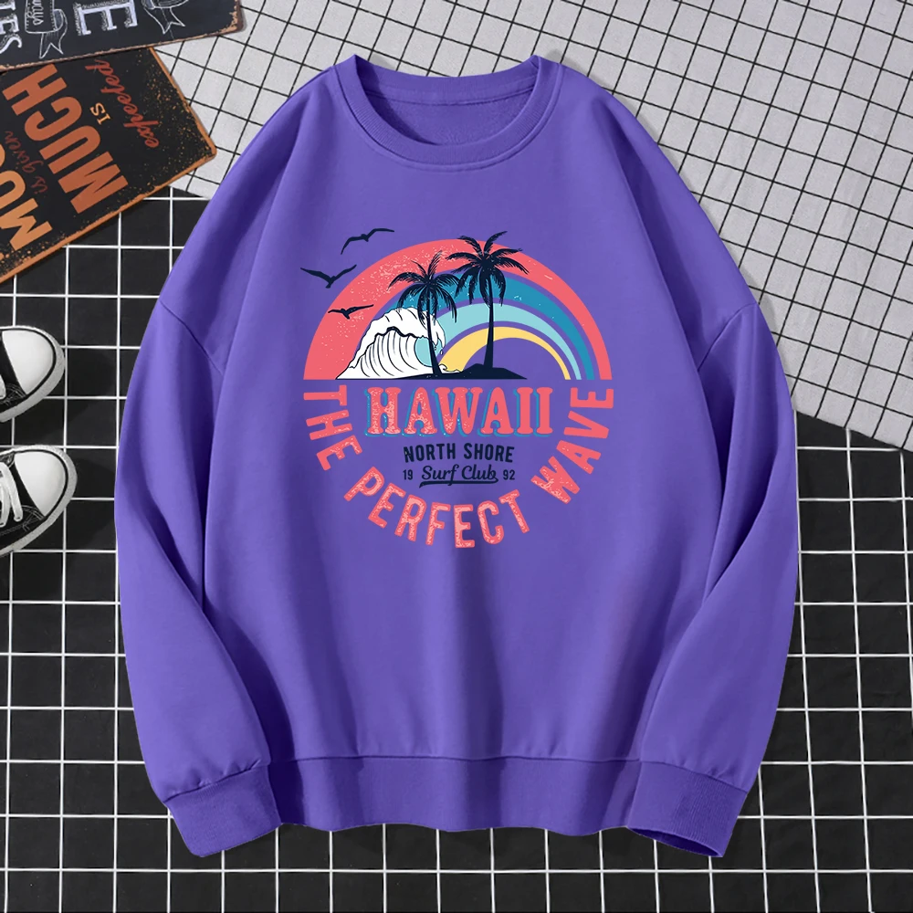 

hawaii the perfect wave Women's Sweatshirt Fashion All-Match TracksuitCasual Oversized Hoodies Autumn Outdoor Streetwear Woman