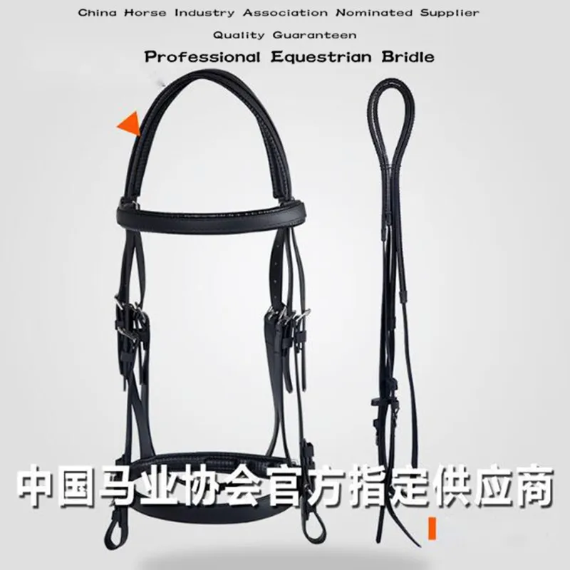 Equestrian Equipment Riding Horse Bridle Horse Halter Horse Head Collar and Reins Black Color Bridle