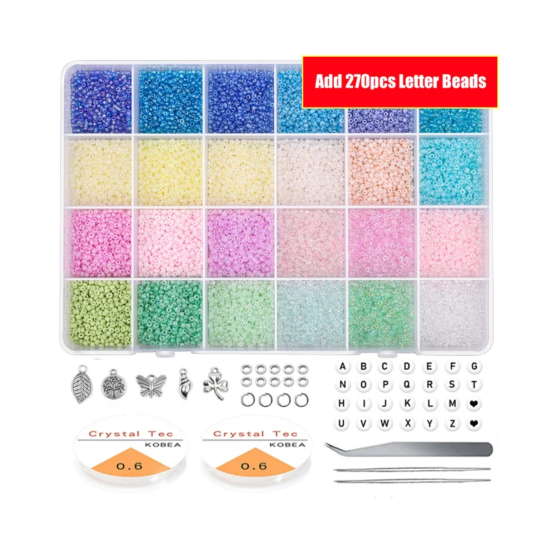 

Letter Pure Glass beads 2/4mm DIY Bracelets Necklaces Jewelry Accessories Supplies Beads Round beads Letter beads Craft supplies