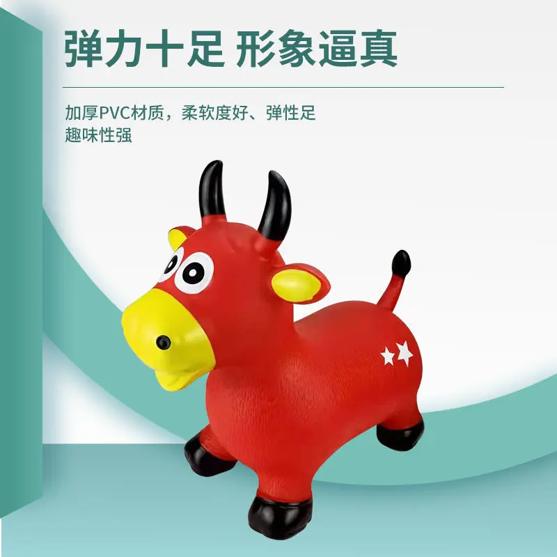 

Children's Inflatable Toy Music Jumping Horse Riding Baby Increase Thickening Large Horse Riding Red Bull Pony Jumping Deer