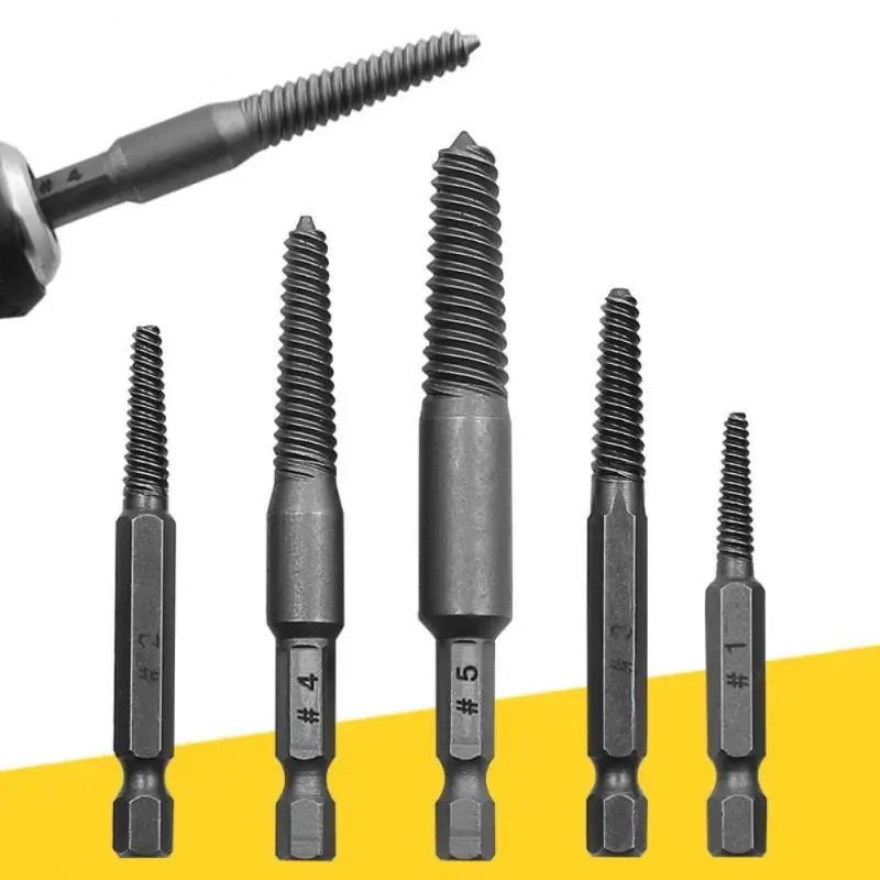 

Damaged Screw ExtractorSet Center Drill Bits Guide Set Broken Damaged Bolt Remover Hex Shank Spanner For Broken Hand Tool