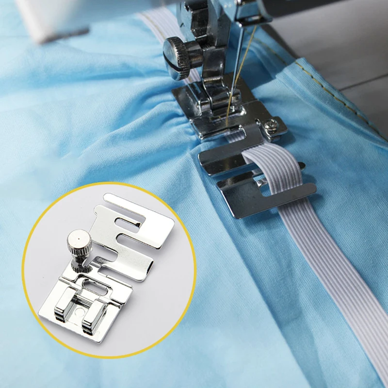 

1PCS 25mm Domestic Sew Machine Parts Band Presser Foot Rolled Hem Feet Elastic Cord Band Fabric Stretch DIY Sewing Supplies