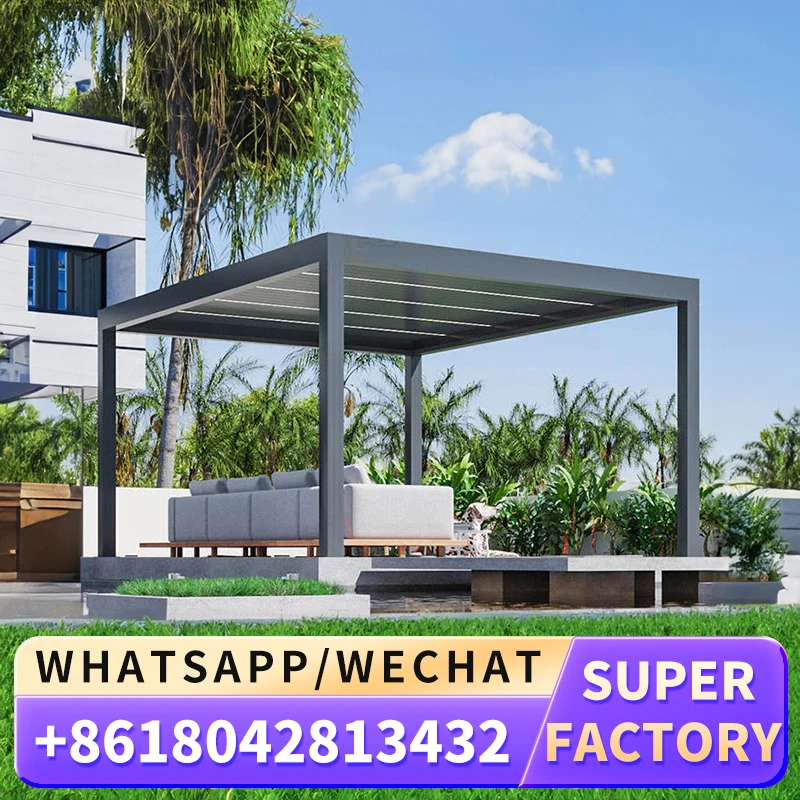 Высококачественные перголы рестораны биоклиматический боковой тент складная