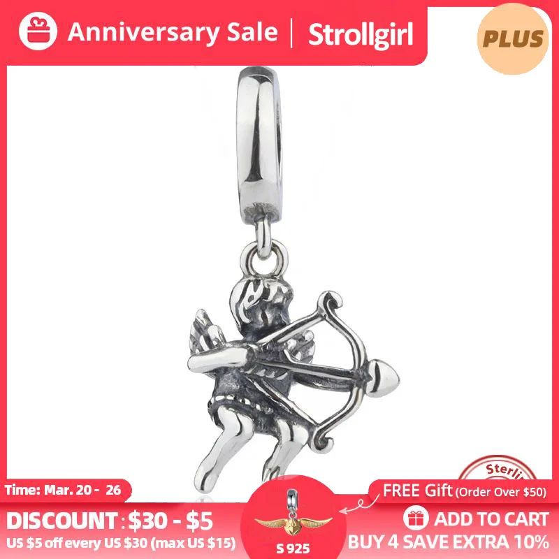 

Шармы-стрелки Купидона из серебра 925 пробы для женщин