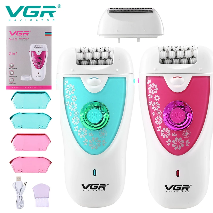 

VGR V-722 Lady электробритва Электрический эпилятор, триммер для бровей и бикини, доступен безболезненный аппарат для удаления волос на всем теле