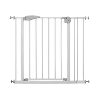 safety dog gate adjustable width double lock system for stairs hallways doorways fits openings 29 5 to 32 pet items supplies