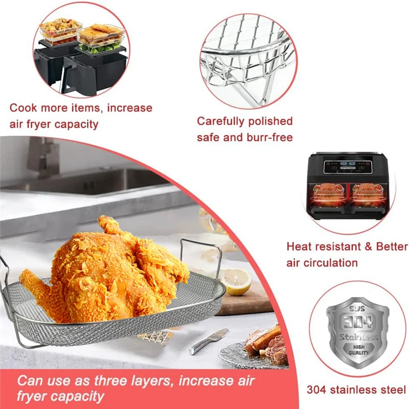 Фото Стойки для фритюрниц, подставка для пар и жарки для Ninja Foodi Possible Cooker Pro 8,5 Qt MC1000, MC1001, MC1010 Series №2