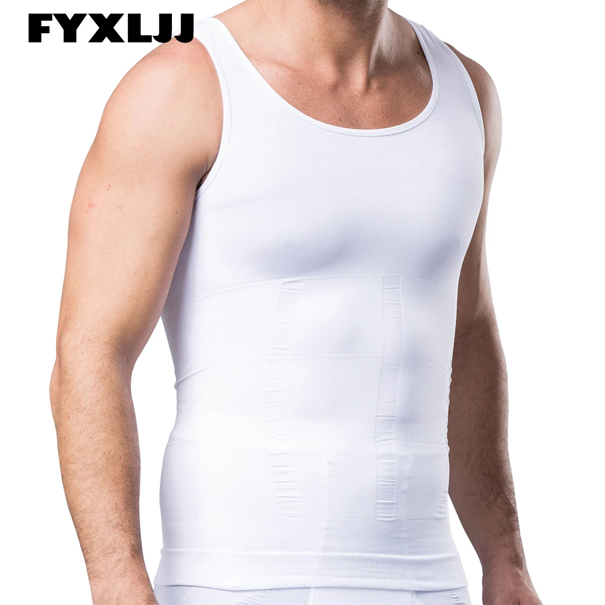 

FYXLJJ Skinny Men's Slimming Elastic Body Shapewear Vest Breathable Tops Shapers Male Fitness Abdomen Control Compression Shirts