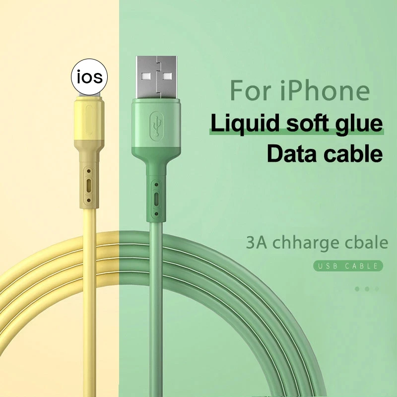 Cable USB de silicona líquida para móvil, cargador de carga rápida de...