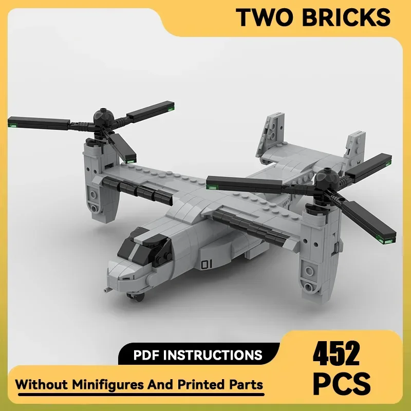 Строительные блоки Moc в стиле милитари масштаб 1:72 V-22 Osprey модель вертолета