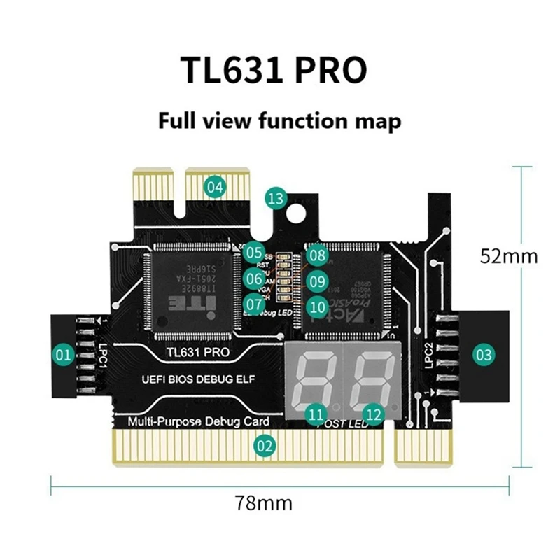 TL631 Pro диагностическая карта + плата расширения PCI PCI-E Mini многофункциональная