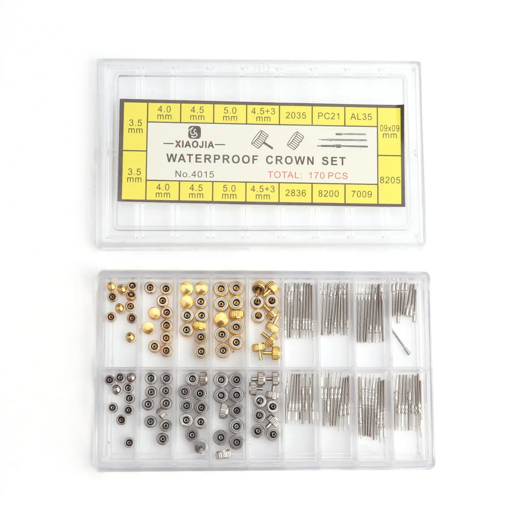 

170pcs/box Watch Crown Replacement for Watchmaker Repair Accessories Tool Kits