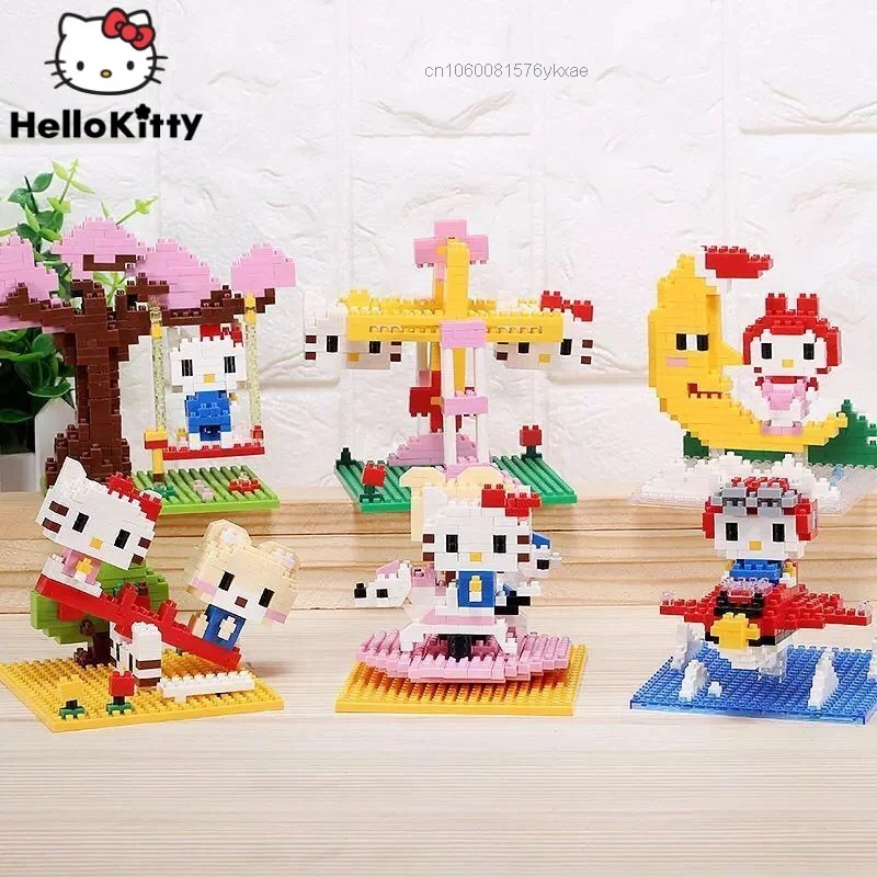 

Sanrio Hello Kitty Cartoon Puzzle Small Particles Assembled Building Blocks Bulk Model Figures Educational Kids Toys Children
