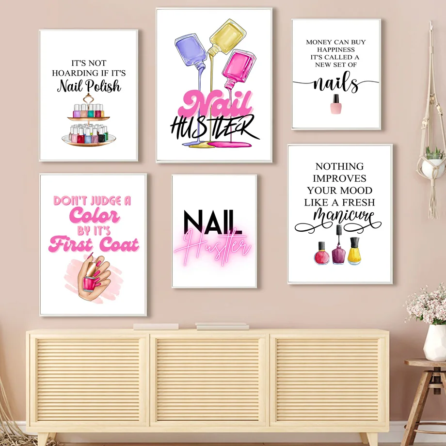 

Модная красочная Настенная картина для маникюрного салона, Картина на холсте, макияж, красные губы, скандинавский постер, декоративные карт...