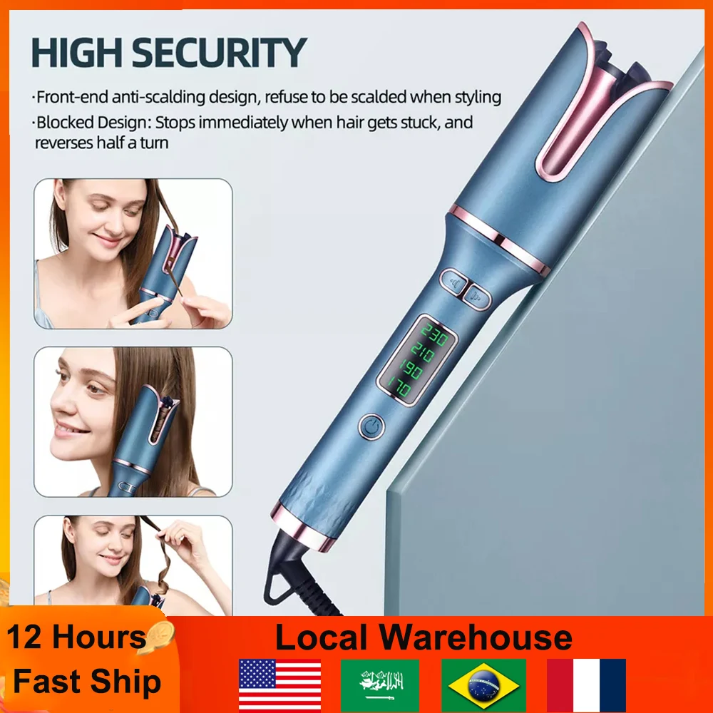 

Automatic Hair Curler Ceramic Rotating Auto Curling Iron LCD Display Hair Crimper Curling Wand 22mm Hair Waver Styling Tools