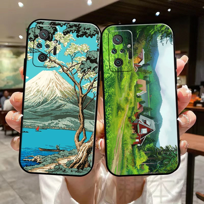 

Vintage Landscape Oil Painting Phone Case For Xiaomi Redmi Note 9T 9S 9 Pro Max 10 10X 10 Pro 10T 10S 5G Silicone Cover Back