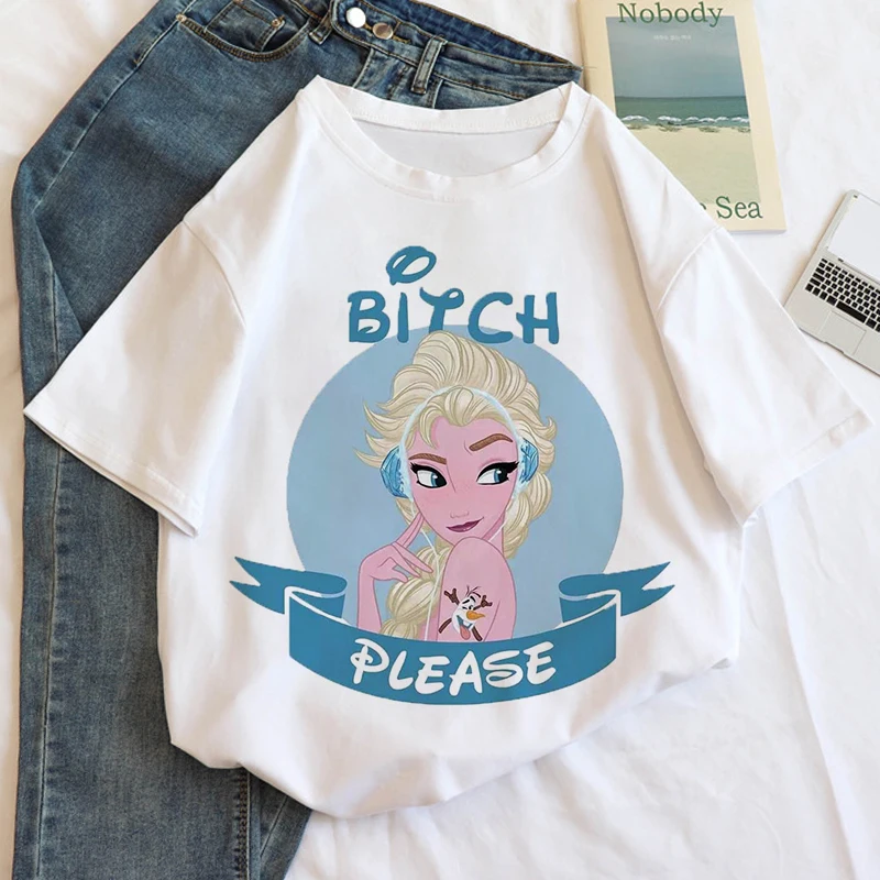 

Футболка женская с принтом «Холодное сердце», эстетичная белая рубашка в стиле Харадзюку, модная тенниска, лето 2022