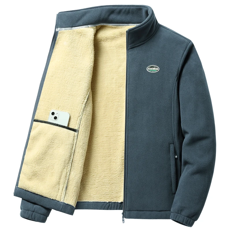 Мужская осенне-зимняя куртка новая мужская флисовые куртки повседневное пальто