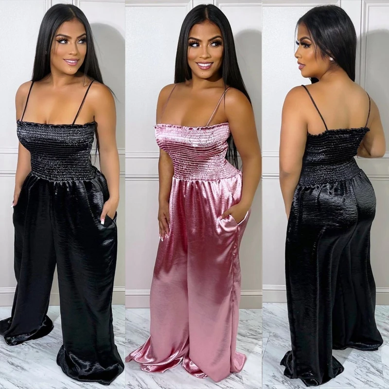 

Сексуальные комбинезоны с широкими штанинами, женский летний цельный комбинезон на бретельках, одежда Y2k, Комбинезоны для ночного клуба, ул...