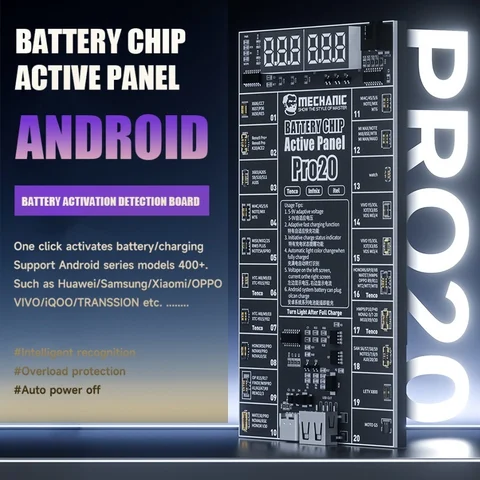 Универсальный активатор аккумулятора Mechanic Pro 20 для телефонов 400+ Android, стабилизатор заряда и напряжения в один клик с защитным отсеком