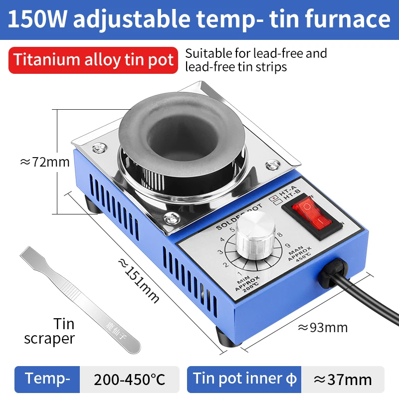 

LUXIANZI 220 В 300 Вт/500 Вт портативный припой печь для плавления олова ручной регулируемый контроль температуры инструмент для распайки ванны