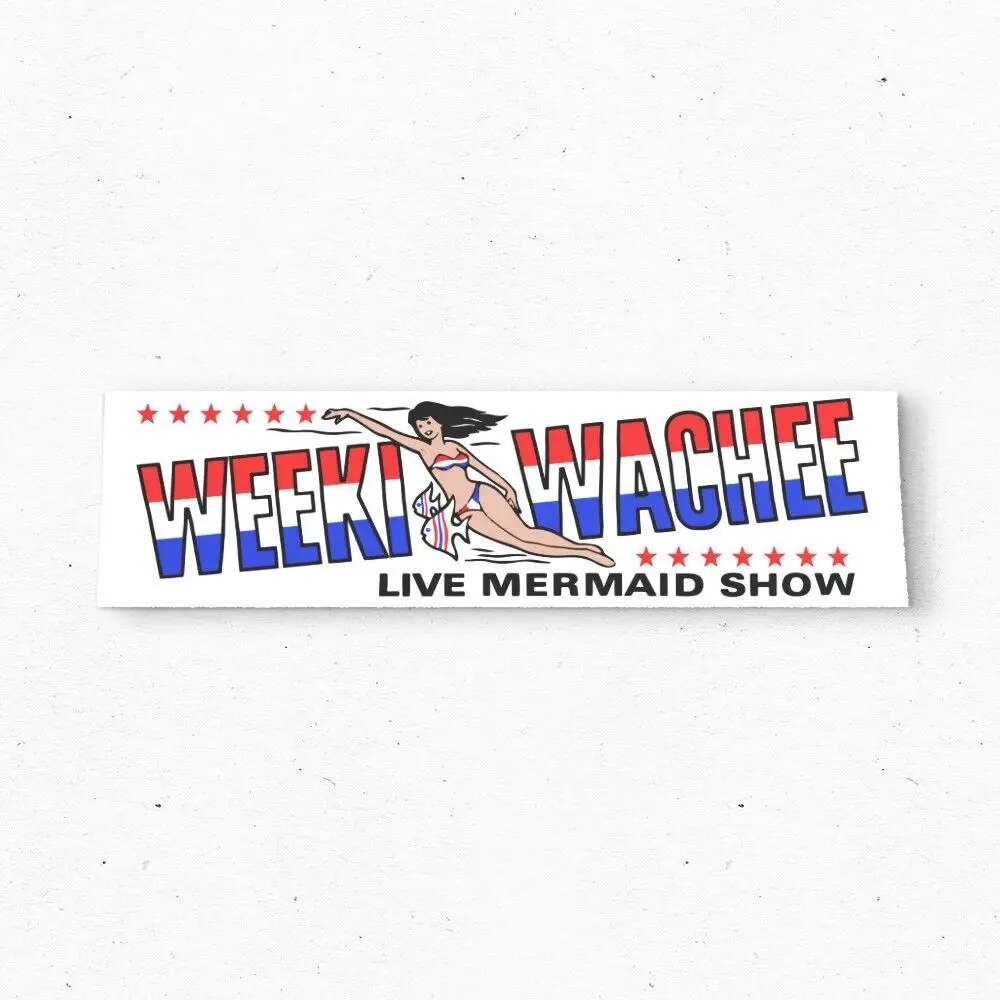 Наклейка на бампер Weeki Wachee FLORIDA Mermaid — туризм США винтажный стиль 80-е 90-е годы