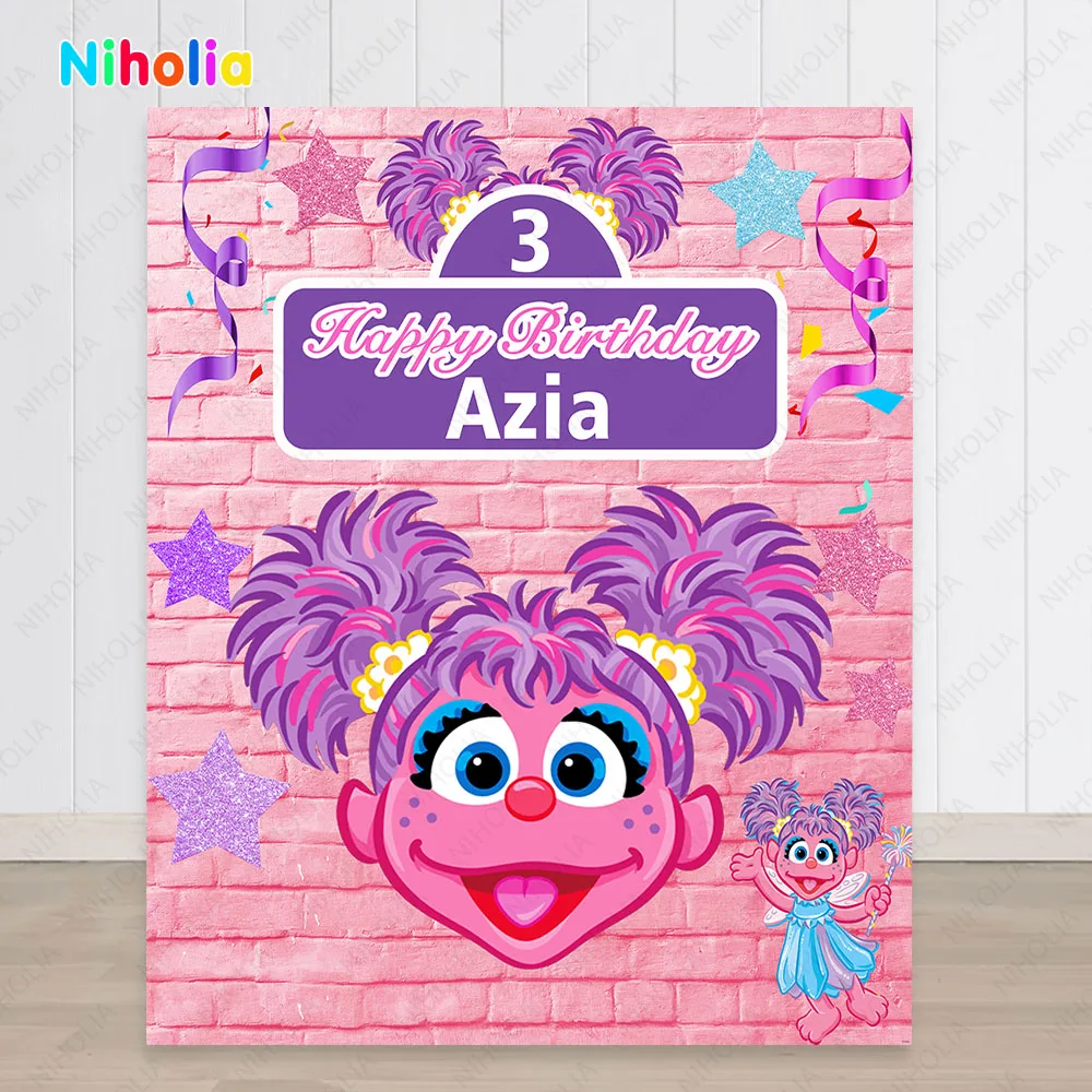 NIHOLIA Сезам улица Эбби кадбби фоны для девочек День Рождения фотография фон