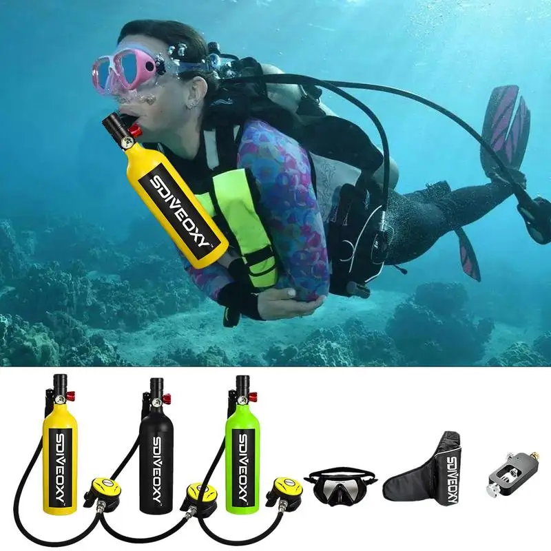

1L Portable Scuba Tank Dive Diving Equipment Underwater Breath Device Cylinder Oxygen 15-20 Minutes Snorkeling Equipment