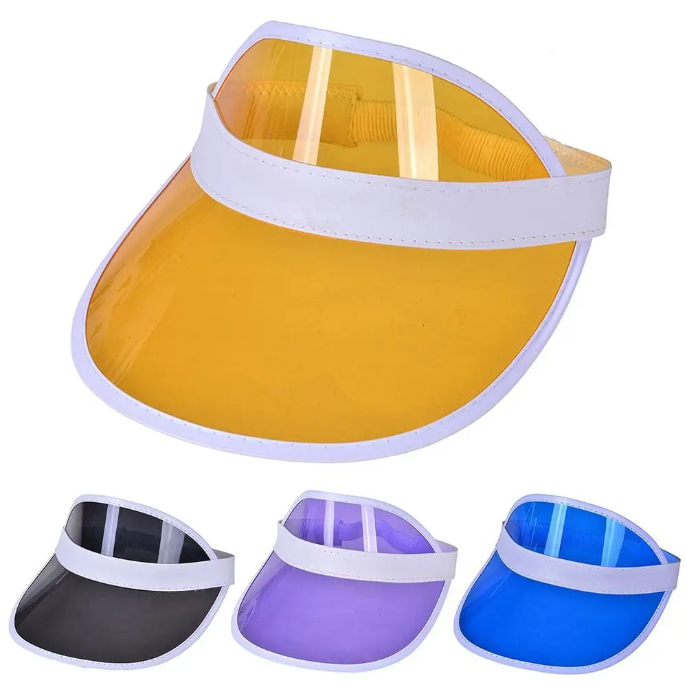 

New Fashion Summer Anti-UV Women Men Baseball Hat Transparent Empty Top Plastic PVC Sunshade Hat Visor Caps Sports Accessories