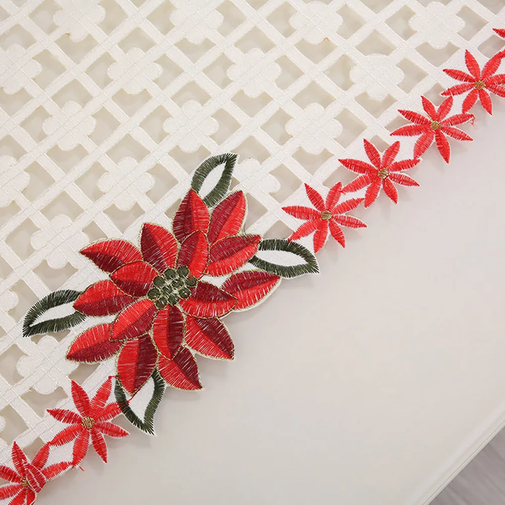 

Xmas Tablecloths Accessories Christmas Cover DIY Holiday Home Household Kitchen Printed Red Removable Tablecloth