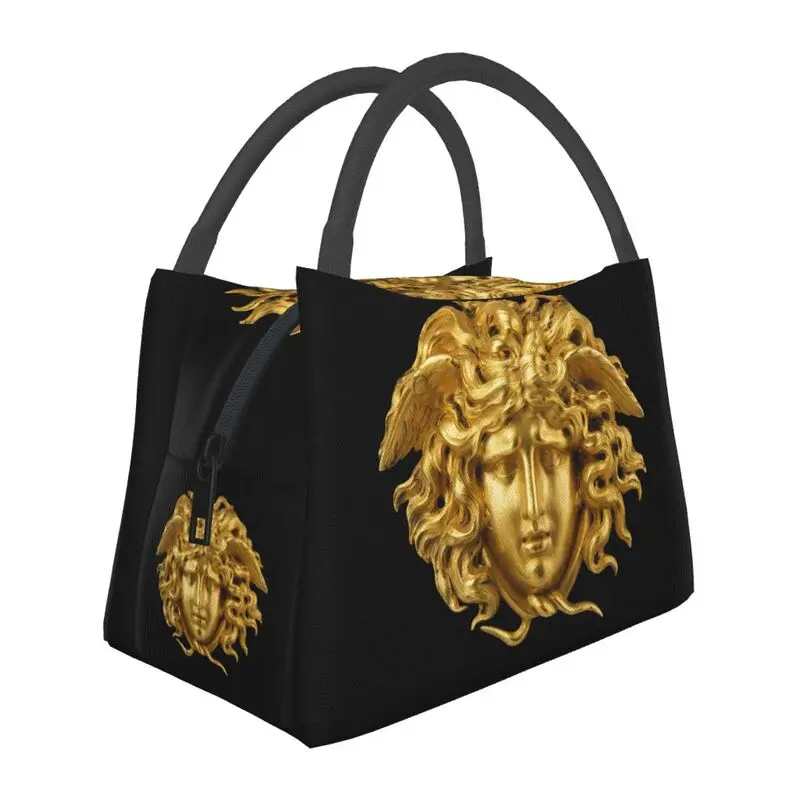 

Medusa Greek Mythology Art Monster Head Snake Hair Insulated Lunch Bag Women Lunch Tote for Office Outdoor Storage Meal Food Box