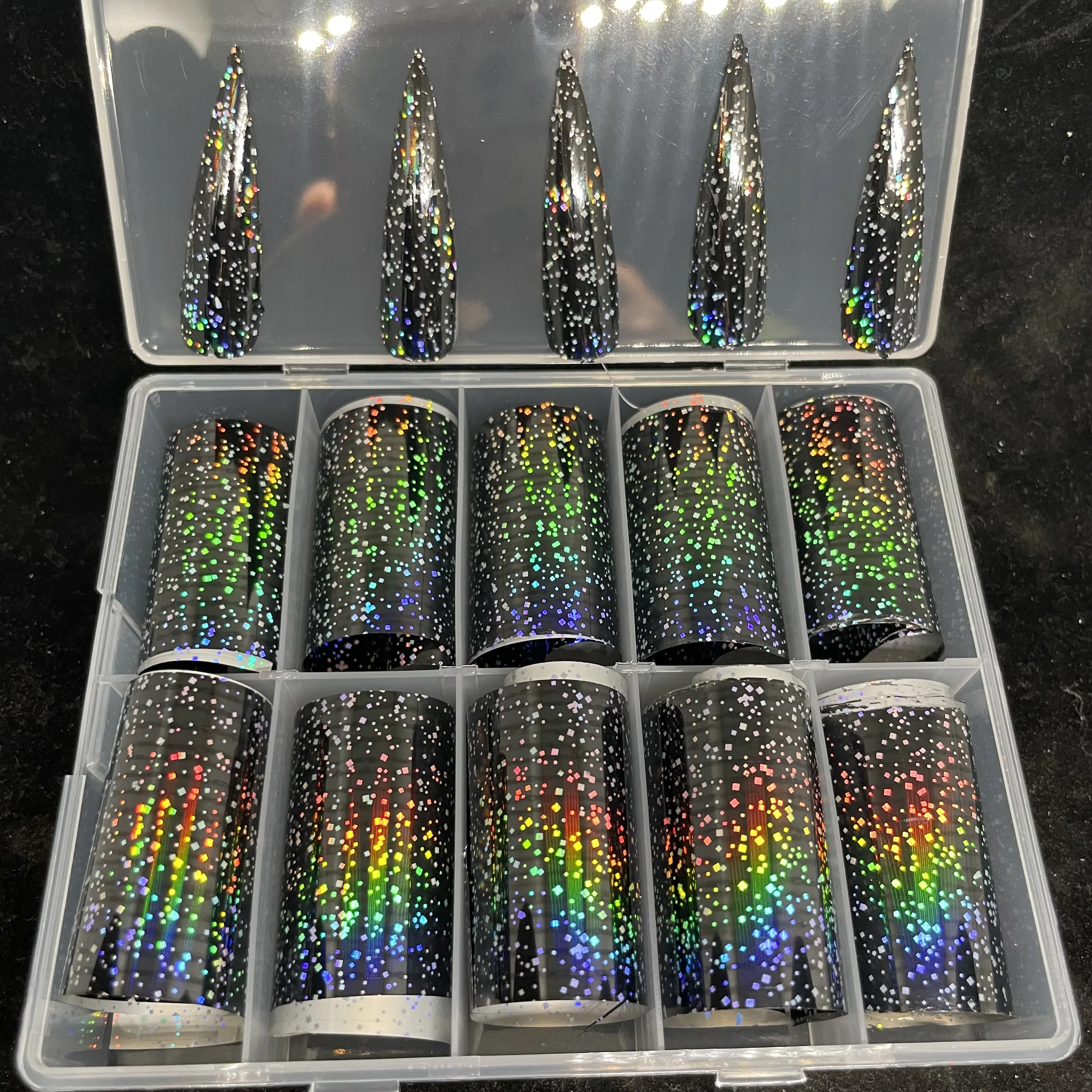 

XueQun 4*100cm colorful brushed Nail Foil Nail transfer star paper art