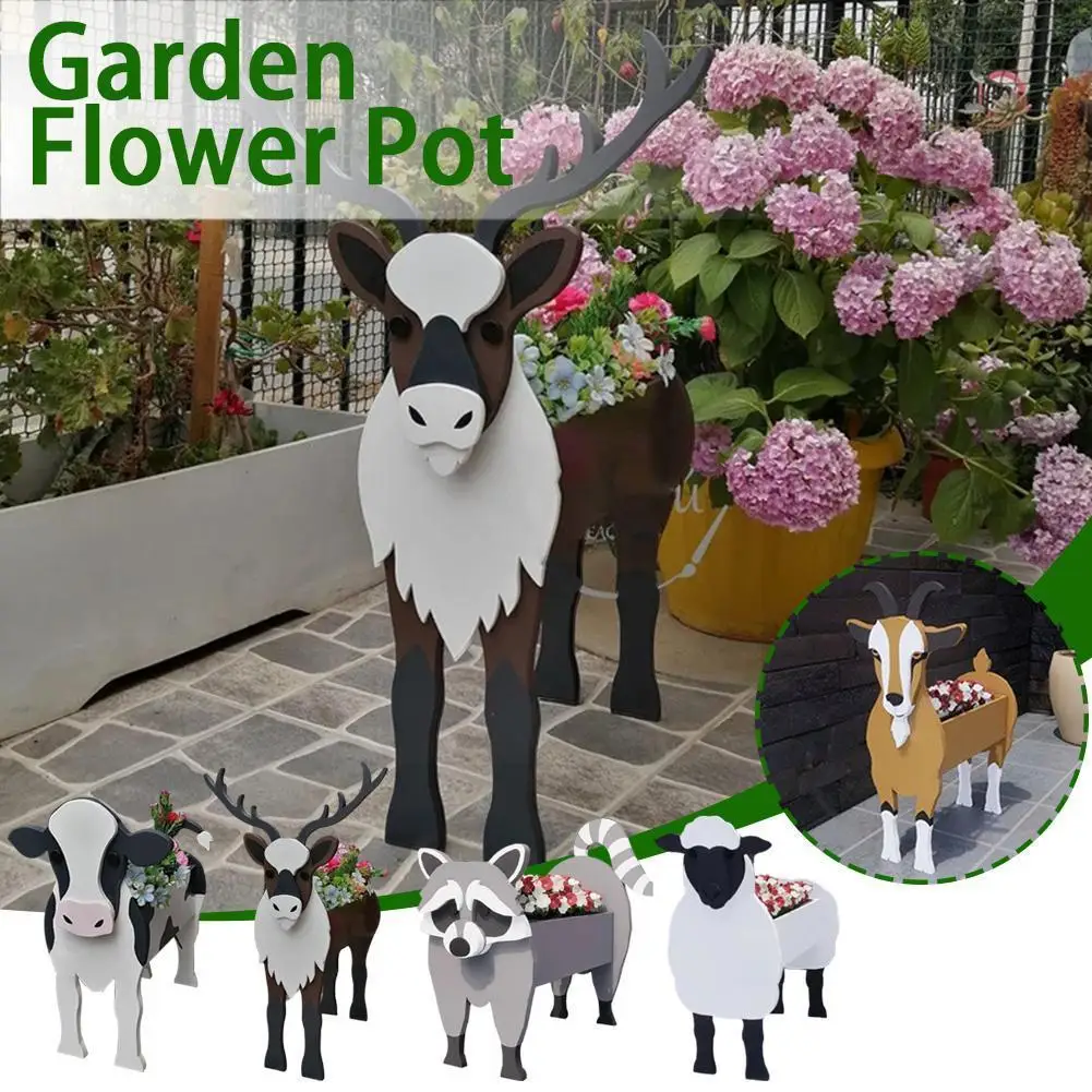 

Садовый цветочный горшок, Милая Коза, корова, овечка, животное, поливинилхлоридный горшок, Цветочный декор, внутренняя статуя уличная садовая скульптура Diy L3e4