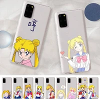 bandai sailor moon cartoon girl phone case for samsung s20 s10 lite s21 plus for redmi note8 9pro for huawei p20 clear case