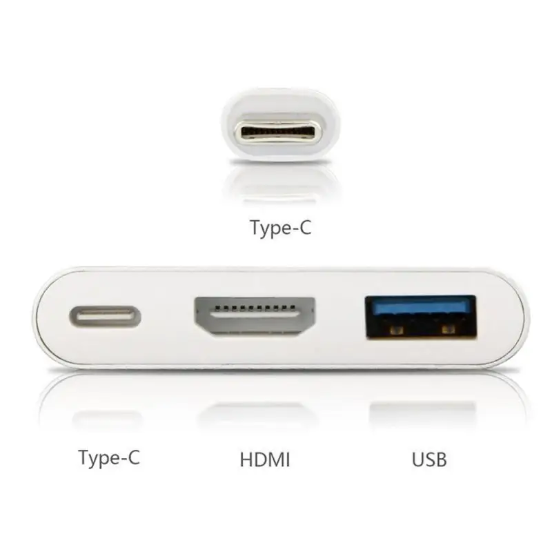 

New 3 iN 1 Converter 4K Aluminum Shell Three-in-one HD Adapter Cable USB3.1 Type-c To HD Multimedia Interface Converter